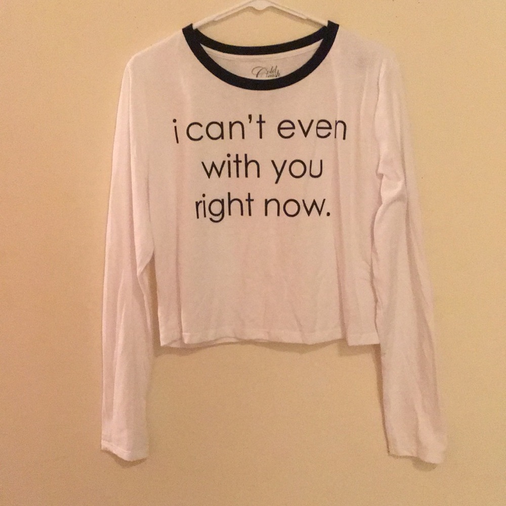 Cropped long sleeve tee shirt